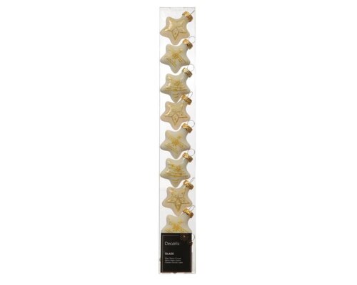Decoris Ster glas - wolwit - 3 × 1,3 × 3 cm - afbeelding 1