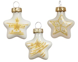 Decoris Ster glas - wolwit - 3 × 1,3 × 3 cm - afbeelding 2