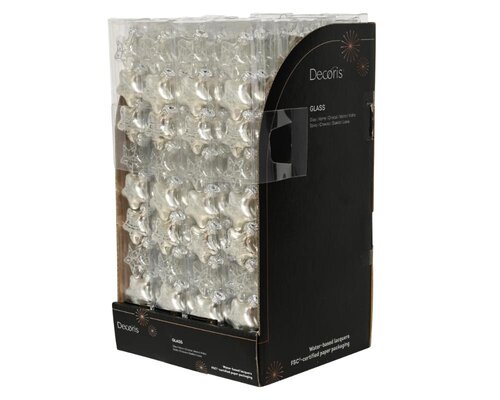 Decoris Ster glas - zilver - 3 × 1,3 × 3 cm - afbeelding 3