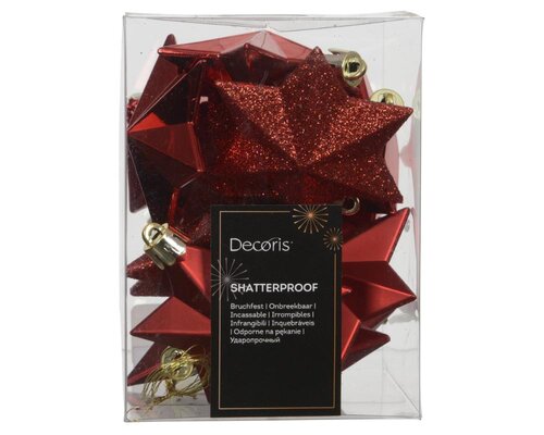 Decoris Ster polystyreen - kerstrood - 9 × 9 × 12,3 cm - afbeelding 1