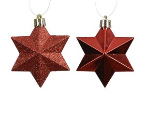 Decoris Ster polystyreen - kerstrood - 9 × 9 × 12,3 cm - afbeelding 2