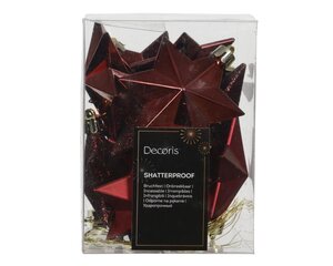 Decoris Ster polystyreen - ossenbloed - 9 × 9 × 12,3 cm - afbeelding 1