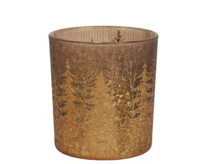 Decoris Theelichthouder glas - goud - Ø 7,3 cm