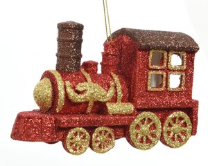 Decoris Trein kunststof - rood/kleur(en) - 4,5 × 12,5 × 7,5 cm