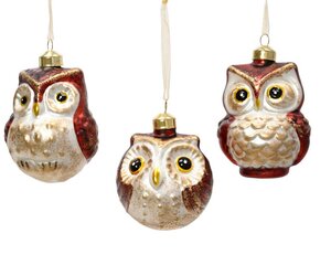 Decoris Uil glas - bruin/kleur(en) - 8 × 8 × 8,6 cm