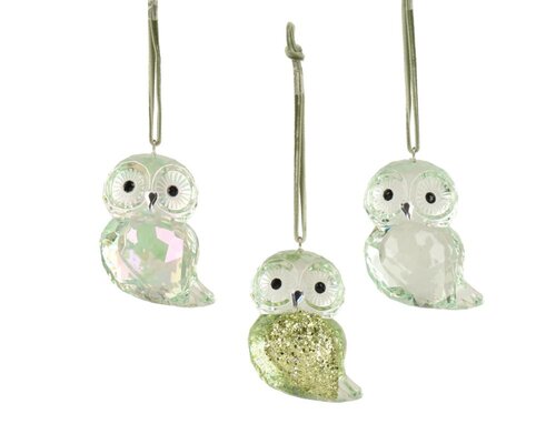 Decoris Uil polystyreen - licht groen - 5,5 × 4 × 6,5 cm