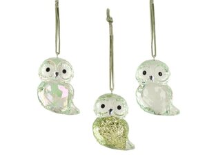 Decoris Uil polystyreen - licht groen - 5,5 × 4 × 6,5 cm