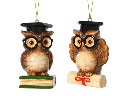 Decoris Uil terracotta - bruin/kleur(en) - 5 × 5 × 9 cm