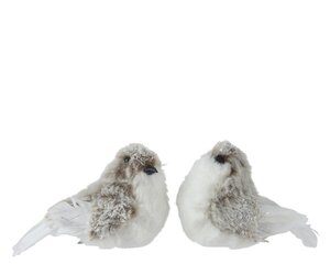 Decoris Vogel kunstbont - bruin - 12 × 6 × 8 cm
