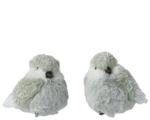 Decoris Vogel kunstbont - groen - 7 × 8 × 10 cm