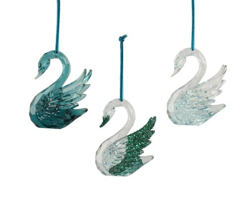 Decoris Zwaan polystyreen - Emerald - 7,5 × 5 × 10 cm
