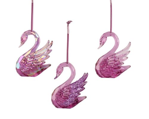 Decoris Zwaan polystyreen - paars - 7,5 × 5 × 10 cm