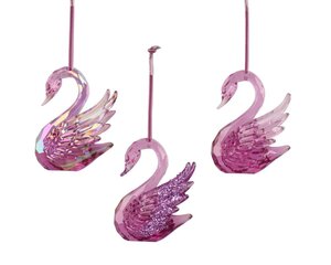 Decoris Zwaan polystyreen - paars - 7,5 × 5 × 10 cm