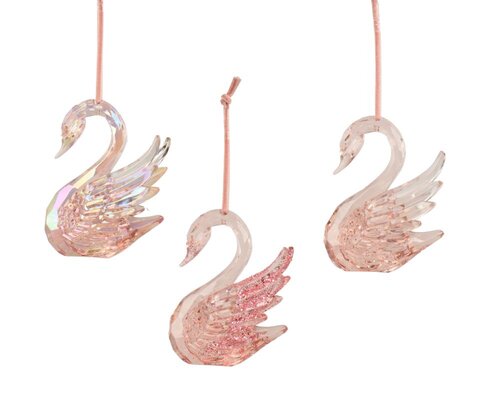 Decoris Zwaan polystyreen - roze - 7,5 × 5 × 10 cm