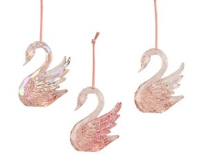 Decoris Zwaan polystyreen - roze - 7,5 × 5 × 10 cm