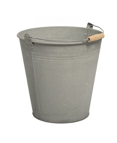 Mega Collections Zinc Old Look Bucket Wooden Handle D30H29