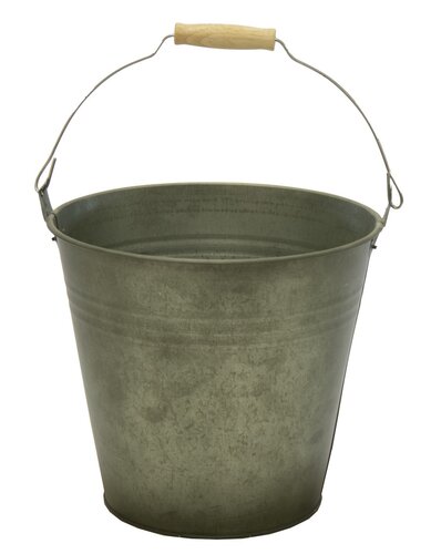 Mega Collections Zinc Vintage Green Bucket Wooden Handle D25H22