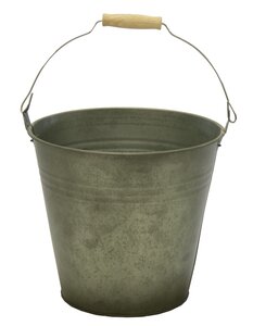 Mega Collections Zinc Vintage Green Bucket Wooden Handle D25H22