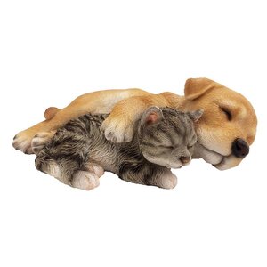 Esschert Slapende labradorpup met kitten - afbeelding 1