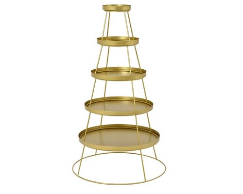 Etagere ijzer - goud - 70 × 70 × 124 cm