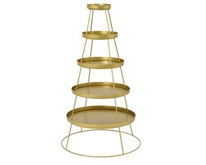 Etagere ijzer - goud - 70 × 70 × 124 cm