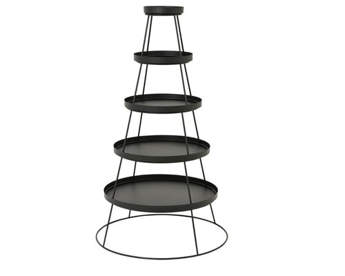 Etagere ijzer - zwart - 70 × 70 × 124 cm