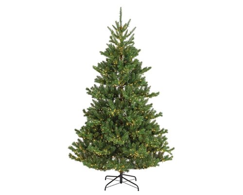 Everlands Alba kunstkerstboom met verlichting - groen/warm wit - H210/D127 cm - afbeelding 1