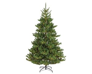 Everlands Alba kunstkerstboom met verlichting - groen/warm wit - H210/D127 cm - afbeelding 1