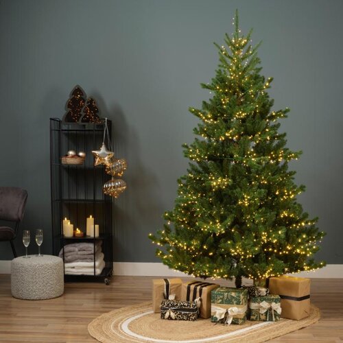 Everlands Alba kunstkerstboom met verlichting - groen/warm wit - H240/D137 cm - afbeelding 5