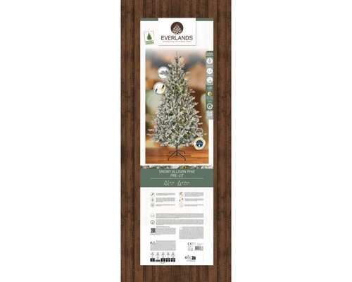 Everlands Allison boom besneeuwd met verlichting - green/white/warm white/classic warm - H210/D127 c - afbeelding 2