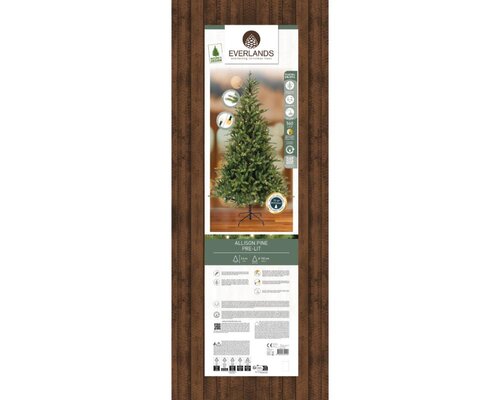 Everlands Allison 240 cm – met verlichting groen/warm wit/klassiek warm – kunstkerstboom - afbeelding 2