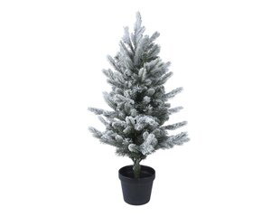 Everlands Allison mini boom besneeuwd - groen/wit - H75/D48 cm - afbeelding 1