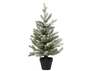 Everlands Allison mini boom besneeuwd - groen/wit - H90/D60 cm - afbeelding 1