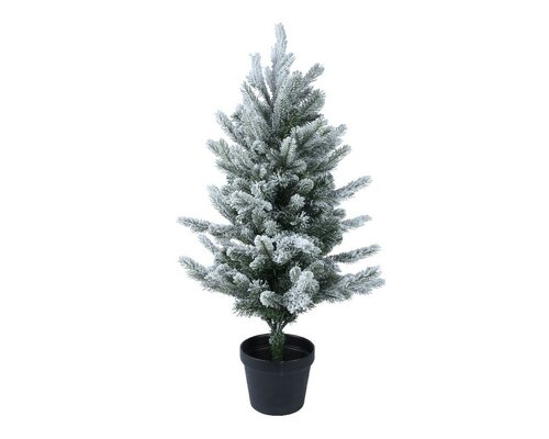 Everlands Allison mini boom besneeuwd - groen/wit - Ø 48 cm