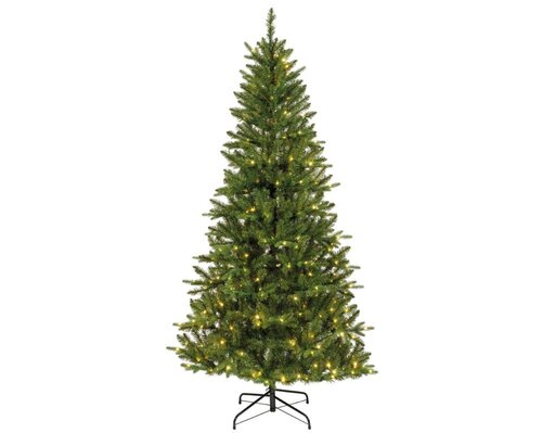 Everlands Bretton kunstkerstboom met verlichting - groen/warm wit - Ø 110 cm - afbeelding 1