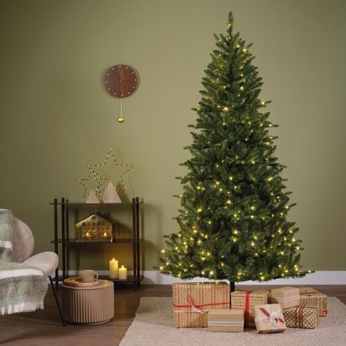 Everlands Bretton kunstkerstboom met verlichting - groen/warm wit - H240/D121 cm - afbeelding 5