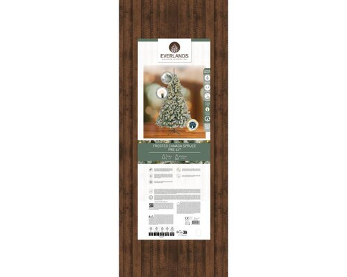 Everlands Canada kunstkerstboom met rijpafwerking met verlichting - groen/wit/warm wit - Ø 117 cm - afbeelding 2