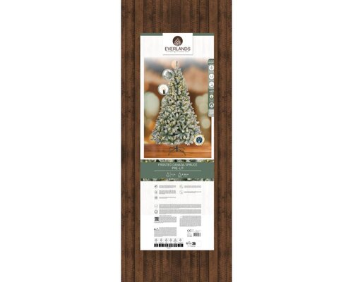 Everlands Canada kunstkerstboom met rijpafwerking met verlichting - groen/wit/warm wit - Ø 140 cm - afbeelding 2