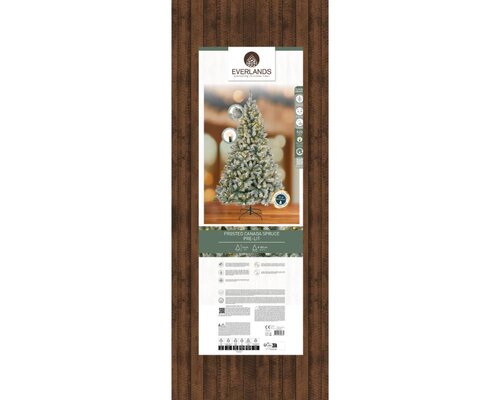 Everlands Canada kunstkerstboom met rijpafwerking met verlichting - groen/wit/warm wit - Ø 150 cm - afbeelding 2