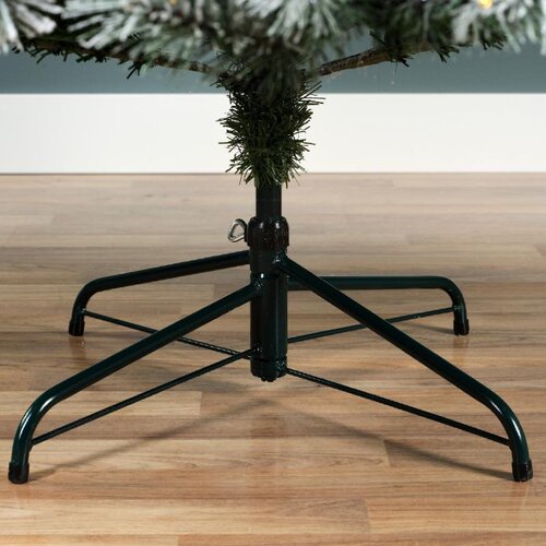 Everlands Canada kunstkerstboom met rijpafwerking met verlichting - groen/wit/warm wit - Ø 117 cm - afbeelding 4