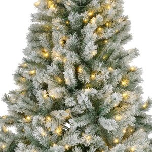 Everlands Canada kunstkerstboom met rijpafwerking met verlichting - groen/wit/warm wit - Ø 150 cm - afbeelding 3