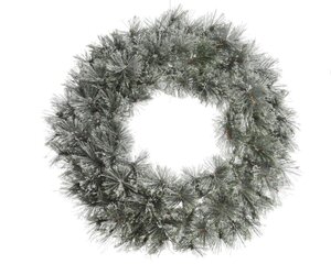 Everlands cashmere kerstkrans met rijpafwerking groen/wit – diameter 63 cm, hoogte 10 cm - afbeelding 1