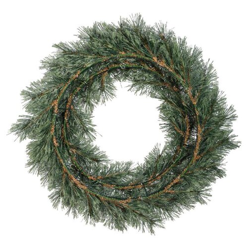 Everlands cashmere kerstkrans met rijpafwerking groen/wit – diameter 63 cm, hoogte 10 cm - afbeelding 3