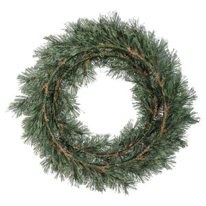 Everlands cashmere kerstkrans met rijpafwerking groen/wit – diameter 63 cm, hoogte 10 cm - afbeelding 3
