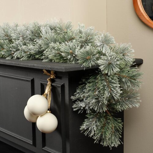 Everlands cashmere slinger met rijpafwerking groen/wit – lengte 270 cm, diameter 25 cm - afbeelding 3