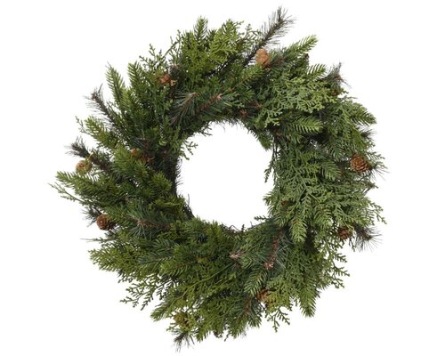 Everlands Cypress krans - groen - Ø 40 cm