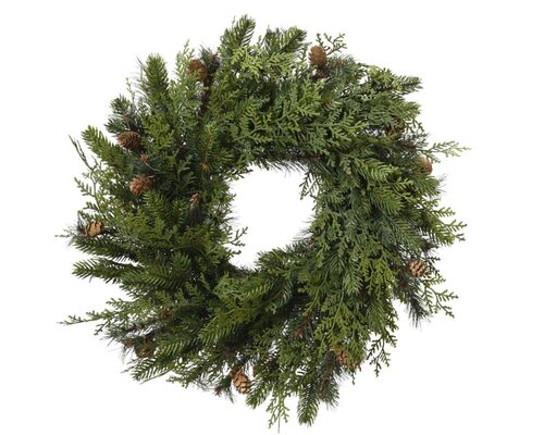 Everlands Cypress krans - groen - Ø 60 cm