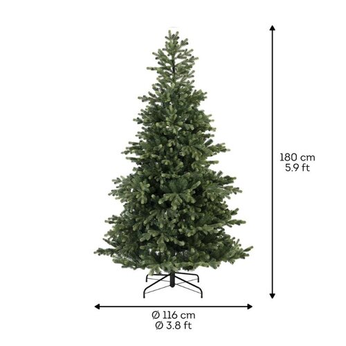 Everlands Geneva kunstkerstboom - groen - H180/D116 cm - afbeelding 6
