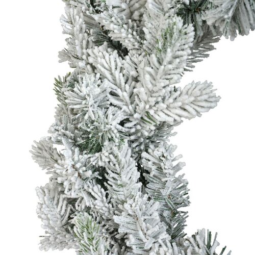 Everlands Grandis krans besneeuwd - groen/wit - Ø 80 cm - afbeelding 2