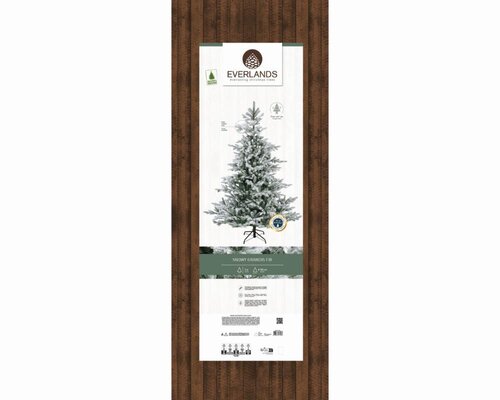 Everlands Grandis kunstkerstboom besneeuwd - groen/wit - H300/D182 cm - afbeelding 2